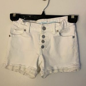 **BUNDLE SALE**4/$15 
Cat & Jack White Denim Shorts ruffled Hems